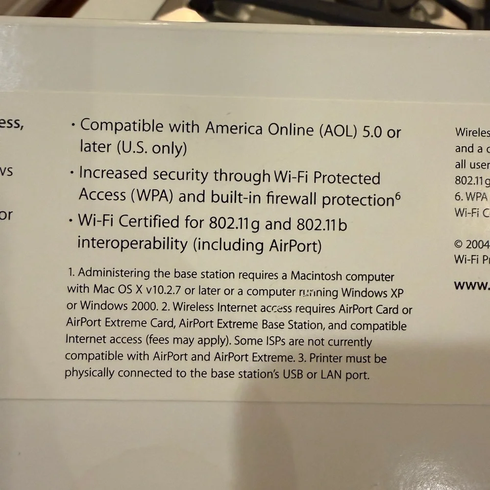 Apple Airport Extreme Base Station Model A1034 54 Mpbs